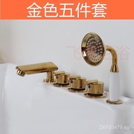 Luxury Faucet Set Five-Piece Hot and Cold Bathtub Separate Full Copper Gold Edge Shower Head Sitting