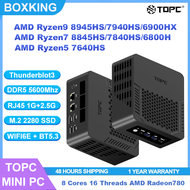 TOPC AMD Ryzen9 8945HS/7940HS/6900HX/R7-8845HS/R7-7840HS/6800H/ R5-7640HS Extra GPU Thunderbolt3.0 G