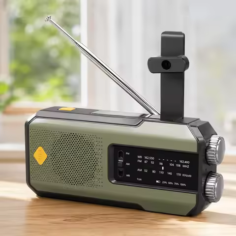 Emergency Radio Solar Hand Crank NOAA Weather Radio AM FM Portable 2000mAh Power Bank Rechargeable S