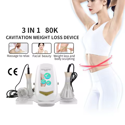 Three-in-one 80K Radio Frequency Cavitation Ultrasonic Lose Weight Massage shaping Firming Skin Anti