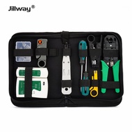 Jillway Network Cable Repair Maintenance Tool Kit Set RJ45RJ11 Cat5eCat6 Cable Tester Test Crimper Crimping Stripper Cue