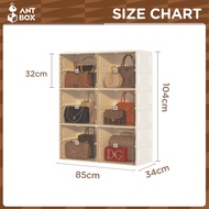 ANTBOX ตู้เก็บกระเป๋า  ตู้โชว์กระเป๋า ตู้เก็บของ โชว์ของเอนกประสงค์ ติดตั้งง่าย พับเก็บได้ แข็งแรง ฝ