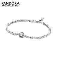 Pandora Sterling silver bracelet with clear cubic zirconia