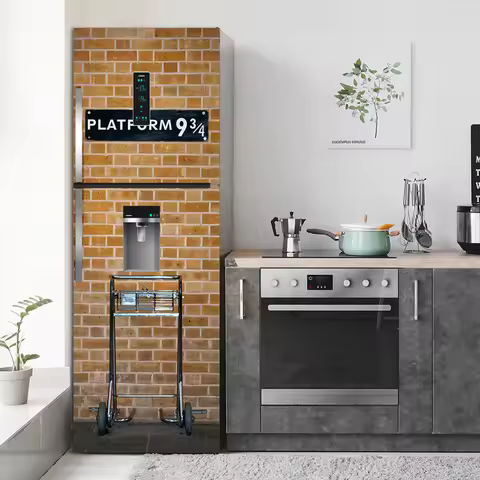 Magical Movie Poster Train Platform 9 3/4 3D Door Stickers Home Decoration for Kids Room PVC Mural o