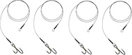 Set: 4 x Jenzi Rig Ryder Hooks 7 x 7, 50 cm 9.12 & 15 kg Pike, Zander Bait Fish with Loop Hook Size 