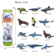 12 Piece Animal Model Set Shark, Whale, Dolphin, Penguin, Sea Turtle, Crab Decoration Children's Sim