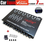 7-Band Car Audio Equalizer LED, Adjustable 7 Bands EQ Car Amplifier Graphic Equalizer with CD/AUX In