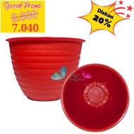 MERAH Original Wasp Pot 24 Super Wasp Pot 24 Cm Brick Red Wasp Pot 25 Plastic 25cm Flower Pot Vase