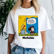 Mafalda t shirt female anime aesthetic Digital graphic 2000s Psychedelic shirt Y2k anime 80s 2000s V