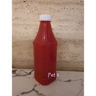 Pet 2 1000ml 1L  Square Juice Bottle Cordial Bottle  Botol Kordial Botol Jus  38mm White Cap Botol J