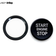 iriisy 2Pcs Car Start Ignition Engine Start Stop Button Ring Cover Trim Sticker For Audi Q5/Q7/A8L/A