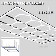 4.8X2.4M Hexagon Garage Light Suspension Mounting Bracket Bee Light Frame Garage Workshop Showroom E