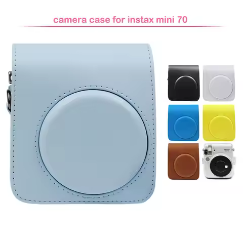 Fujifilm Instax Mini 70 Instant Camera Case, Protective PU Leather Classic Bag Cover/PVC Crystal Cle