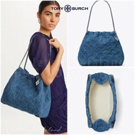 ✨時尚鬆弛感大袋✨TORY BURCH FLEMING SOFT DENIM DRAWSTRING BAG 💗一眼心動💗Chane*l 22 bag style 