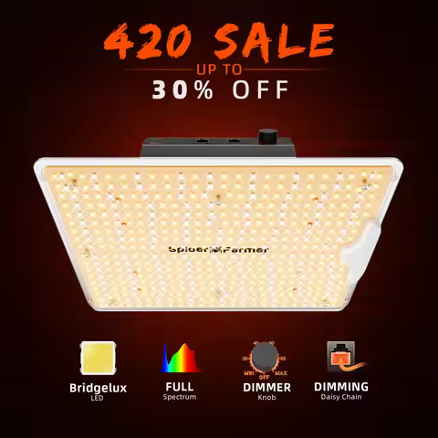 Spider Farmer Dimmable SF1000D LED Grow Light Full Spectrum 100W Lamp for Greenhouse Seedling Veg Fl