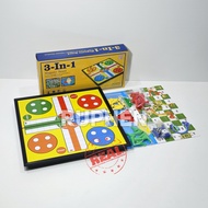 Magnetic Board Game 3 in 1 Ludo Ular Tangga Halma Magnet
