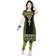 [Size S, M & 4XL] Crepe Short Sleeve Kurti - Top only