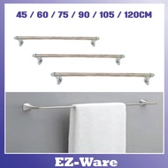 Stainless Steel Wall Mounted Single Rail Pole 45cm 60cm 75cm 90cm 105cm 120cm Towel Rack Toilet Bath