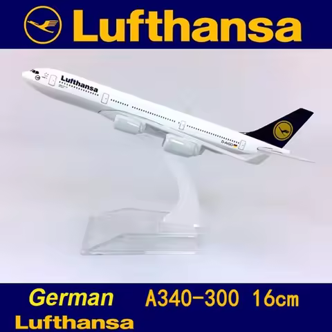16CM A340 Lufthansa Plane Model Alloy Aircraft Models with Wheels 6Inch Airplane for Children Collec