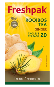 Freshpak - [有效期:02/2026] 20包 南非國寶茶姜味 Freshpak Rooibos Tea Ginger 紅茶 博士茶 有益茶 (南非原裝進口)