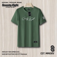 SEVENTY EIGHT Style T-shirt Men's White Distro Short Sleeve Men's T-shirt Combed 24sWanita R20023