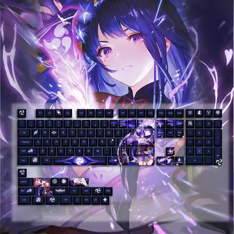 Genshin Impact Raiden Shogun Ayaka Keycaps PBT Key Caps for Mechanical Keyboard Game Customize keyca