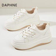 Daphne White Thick-Soled Casual Shoes for Women - Trendy 2025