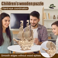 3D Wooden Puzzles Model Kit DIY Sailing Ship Building Model Kit Wooden Puzzle Toy