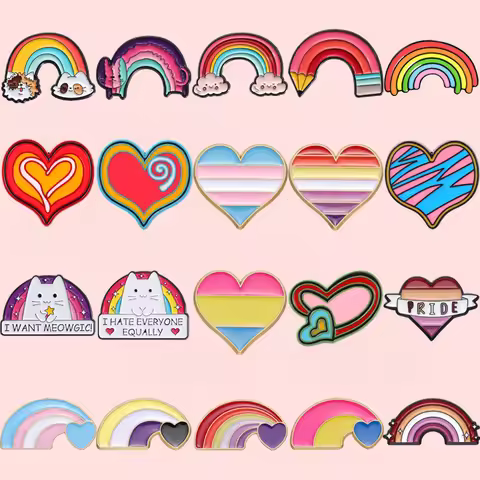 LGBTQ Custom Rainbow Clouds Enamel Pins Pride Flag Love Art Brooch Pansexual Asexual Bisexual Transg