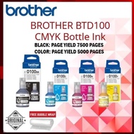 【𝐑𝐞𝐚𝐝𝐲 𝐒𝐭𝐨𝐜𝐤】Brother BTD100BK BTD100C BTD100M & BTD100Y 100 Original Refill Ink Cartridge Ink Bottle