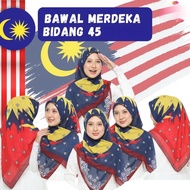 Premium Independence Day headscarf, size 45, square headscarf for Malaysia's Independence Day, Augus