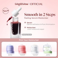 Glad2Glow Repair & Glow 2In1 with Aha Bha Pha Peeling Serum and Moisturizer | Gentle Exfoliate, Smoo