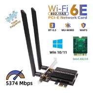 WiFi 6E AX210 Pcie Network d Intel AX210NGW Bluetooth 5.3 802.11ax Tri Band 2.4Ghz/5Ghz/6Ghz WiFi6 W