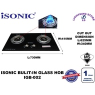 ISONIC IGB-002 BUILT-IN GLASS HOB / GAS STOVE 6.2kW