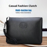 Men Clutch Bag Handbag Wristlet Bag Waterproof Portable Lightweight For College Business Travel Pu L