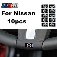 10Pcs Steering Wheel 3D Stickers Door Window Switch Button Badge Decoration Car Accessories For Nissan March Juke Skyline Terra Livina Note Xtrail Magnite Kicks Navara Serena Leaf