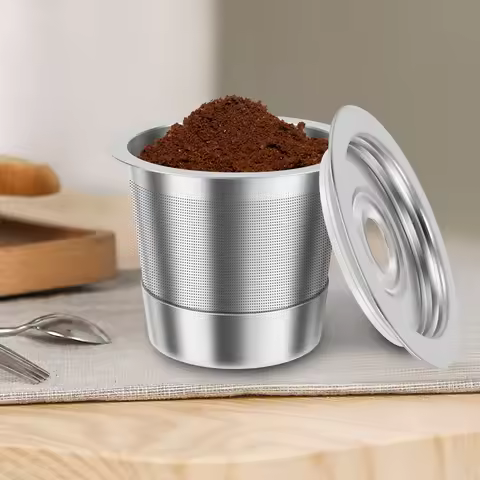 1/2 Pcs Reusable Espresso Capsules Refillable Coffee Pod Stainless Steel Cups Espresso Coffee Filter