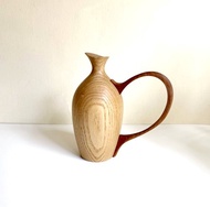 單輪花瓶 梻木搭配胡桃木把手