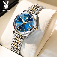 playboy watch for women นาฬิกา ผู้หญิง กันน้ำ ปฏิทิน ส่องสว่าง สแตนเลส สายนาฬิกา นาฬิกาผู้หญิง 100% 