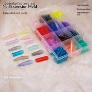 [Popularfactors] 288PCS Colorful Nail Dual Forms Set Full Nail Forms For Polygel Reusable Nail Tips 