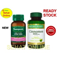 Paket Thompson Vitex 1500 Nature's Bounty Cinnamon untuk PCOS