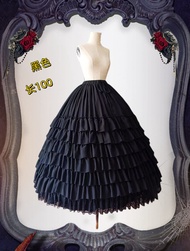 Original Gothic Lolita Princess Dress ชุดฮอลโลวีนสุดเก๋สำหรับผู้ใหญ่ กระโปรง Jsk ทรงเดรสสั้นสีพื้น แ