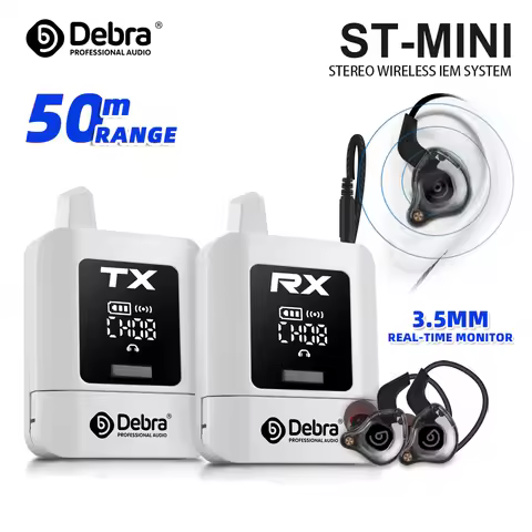 Debra Audio Wireless In-Ear Monitor System Stereo Protable UHF IEM Rechargeable for Music Audio Moni