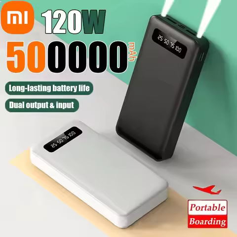 Xiaomi 500000mAh Power Bank 120W Super Fast Charging Battery High Capacity Digital Display Power Ban