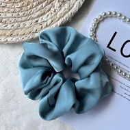 Scrunchie Large Big Scrunchie Stylish Adult Scrunchie Light Blue Blue Cute Volume Hair Tie Plain Sim