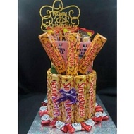 Termurah snack tower ulang tahun / snack tower silverqueen / buket