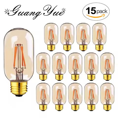 T45 Tubular Amber Vintage Led Bulb E27 220V 110V E26 Dimmable 4W 2200K 2700K Led Filament Wall Lamp 