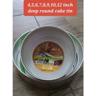 4 Inch Deep aluminium Round Cake Tin Diameter 4Inch 5inch 6inch 7inch