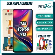 VIVO Y36 4G / Y36 5G / Y78 LCD REPLACEMENT COMPATIBLE FOR ORIGINAL PHONE SKRIN TOUCH SCREEN DIGITIZE