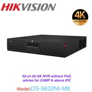 Hikvision DS-9632NI-M8 32-ch 2U 8K NVR without PoE, advise for 2/4MP & above IPC